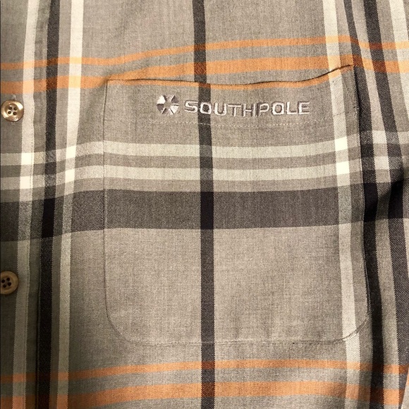 VTG SOUTHPOLE men’s button down shirt XXL grey - Picture 5 of 7